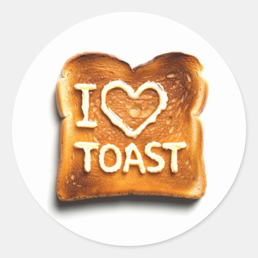 Sticker Rond J'adore les toasts (Devant)