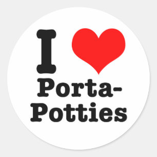 Sticker Rond J'ADORE les toilettes portables