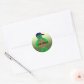 Sticker Rond J'adore les tortues (Enveloppe)