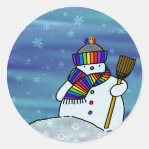 Sticker Rond J'adore l'hiver !