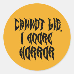 Sticker Rond J'adore l'horreur
