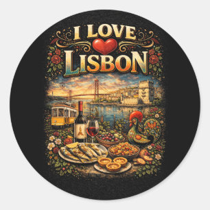 Sticker Rond J'adore Lisbonne