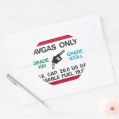 Sticker Rond J'adore l'odeur d'AVGAS le matin ! (Enveloppe)