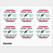 Sticker Rond J'adore l'odeur d'AVGAS le matin ! (Feuille)