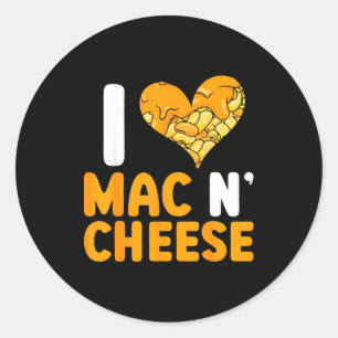 Sticker Rond J'adore Mac N' Cheese Drôle Mac Et Fromage 