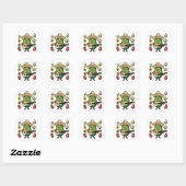 Sticker Rond J'adore manger de l'avocat (Feuille)