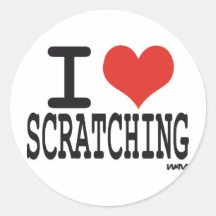 Sticker Rond J'adore me gratter