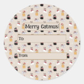 Sticker Rond J'adore mes chats (Devant)