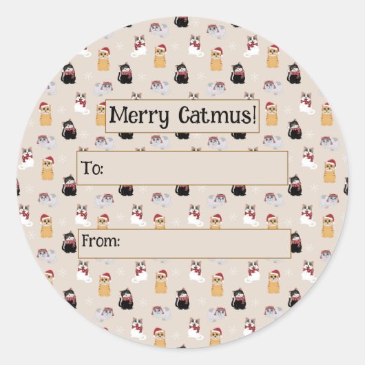 Sticker Rond J'adore mes chats (Devant)