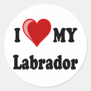 Sticker Rond J'adore mon chien du Labrador