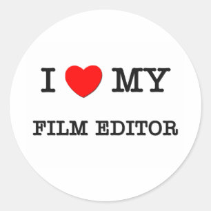 Sticker Rond J'adore mon ÉDITEUR DE FILM