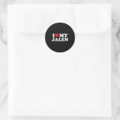 Sticker Rond J'adore mon Jalen (Sac)
