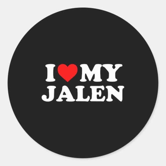 Sticker Rond J'adore mon Jalen (Devant)