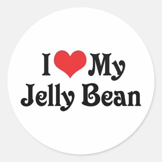 Sticker Rond J'adore mon Jelly Bean (Devant)