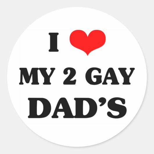 Sticker Rond J'adore mon père gay (Devant)