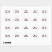 Sticker Rond J'adore mon PILOTE (Feuille)