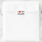 Sticker Rond J'adore mon PILOTE (Sac)