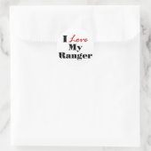 Sticker Rond J'adore mon Ranger (Sac)