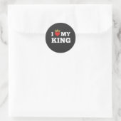 Sticker Rond J'adore mon roi (Sac)