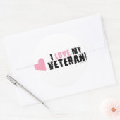 Sticker Rond J'adore mon vétéran ! (Enveloppe)