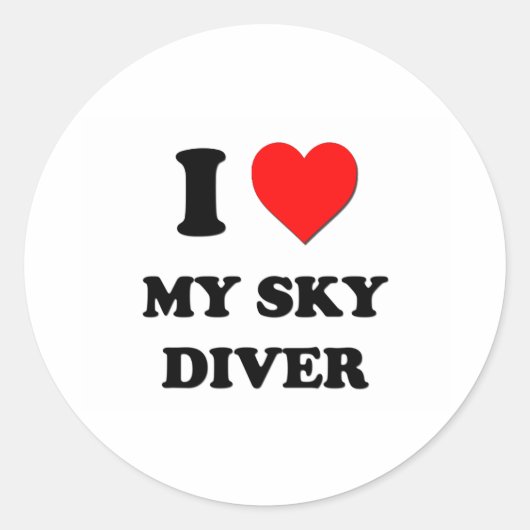 Sticker Rond J'adore My Sky Diver (Devant)