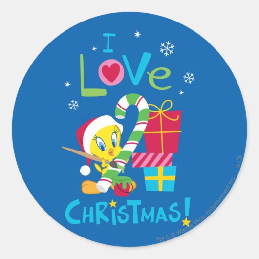 Sticker Rond J'adore Noël - TWEETY™ (Devant)
