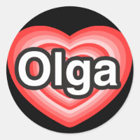 J'adore Olga. Je t'aime Olga. Cœur