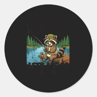 Sticker Rond J'adore quand ma femme me laisse aller à la pêche