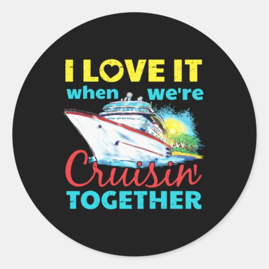 Sticker Rond J'adore Quand On Roule Ensemble (Devant)
