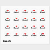 Sticker Rond J'adore Russell (Feuille)
