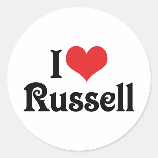 Sticker Rond J'adore Russell (Devant)