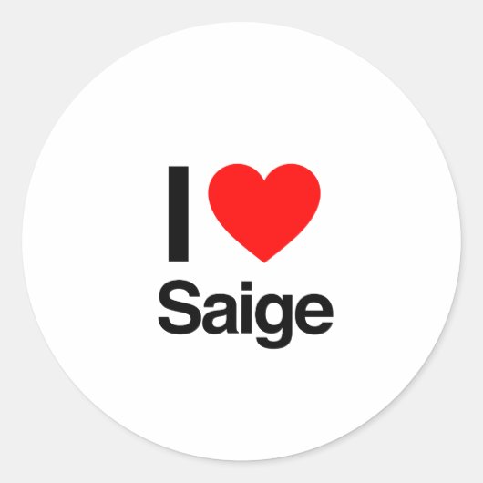 Sticker Rond j'adore saige (Devant)
