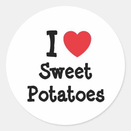 Sticker Rond J'adore Sweet Potatoes coeur T-shirt (Devant)