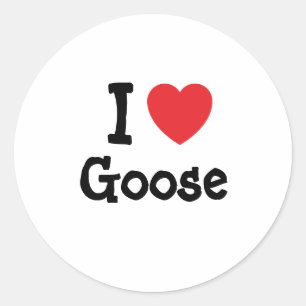 Sticker Rond J'adore T-shirt coeur d'oie