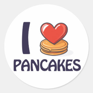 Sticker Rond J'adore T-shirt Pancakes