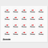 Sticker Rond J'adore Thomas (Feuille)