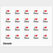 Sticker Rond J'adore Vince (Feuille)