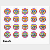 Sticker Rond J'adore Wayne. Je t'aime Wayne. Cœur (Feuille)