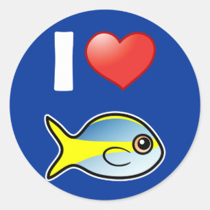 Sticker Rond J'adore Yellowtail Snapper
