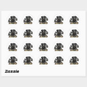 Sticker Rond Jagdterrier - chien de chasse polyvalent (Feuille)