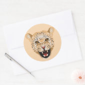 Sticker Rond Jaguar. Illustration de chat sauvage (Enveloppe)