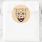 Sticker Rond Jaguar. Illustration de chat sauvage (Sac)