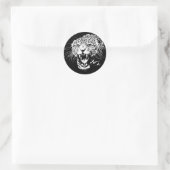Sticker Rond Jaguar noir et blanc (Sac)