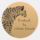 Sticker Rond Jaguar noir et or artisanal par (Devant)