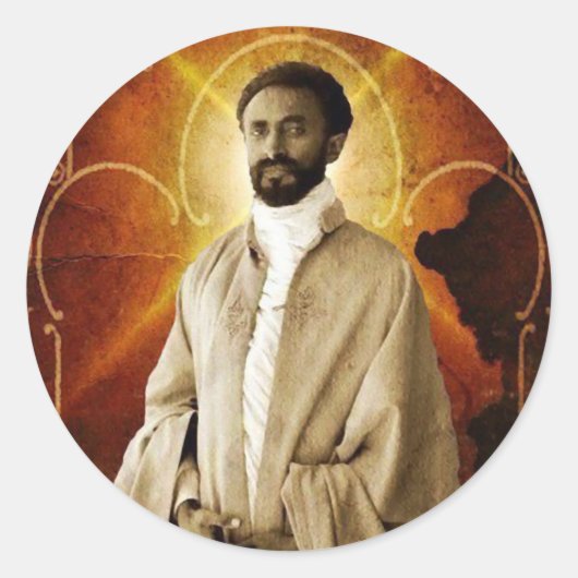 Sticker Rond Jah Rastafari Rasta Livity INI Roots (Devant)