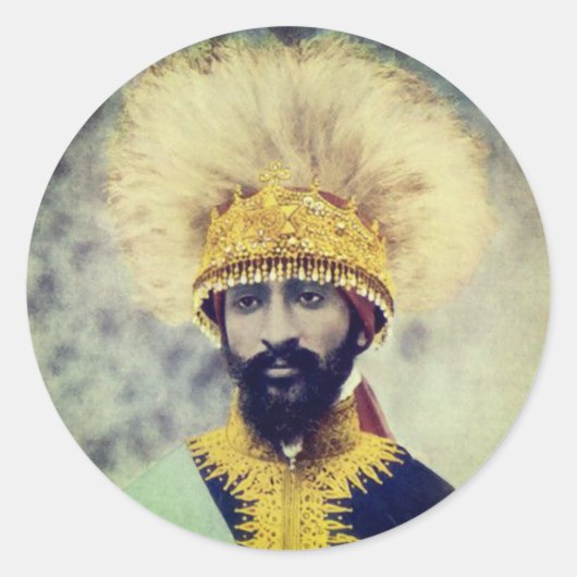 Sticker Rond Jah Rastafari Rasta Livity INI Roots (Devant)