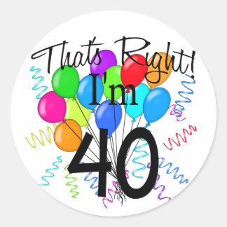 Sticker Rond J'ai 40 ans - Anniversaire