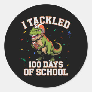 Sticker Rond J'Ai Attaqué 100 Jours De Football Dino T-rex K