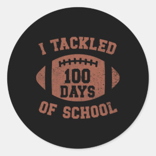 Sticker Rond J'Ai Attaqué 100 Jours École 100ème Jour Footbyll