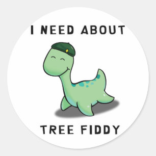 STICKER ROND J'AI BESOIN DE FIDDDY D'ARBRE - LOCH NESS MONSTER
